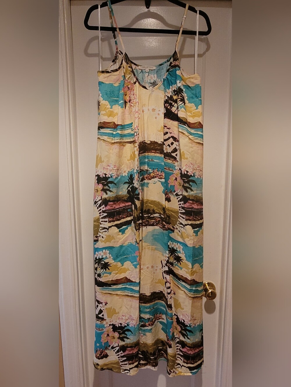 LABLE of LOVE NWOT Tropical Hawaii One-Piece Romper in Turquoise and Yellow Maxi